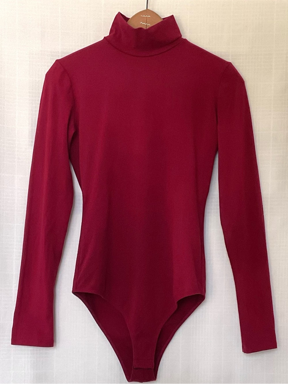 Reformation Navia maroon long sleeve turtle neck bodysuit